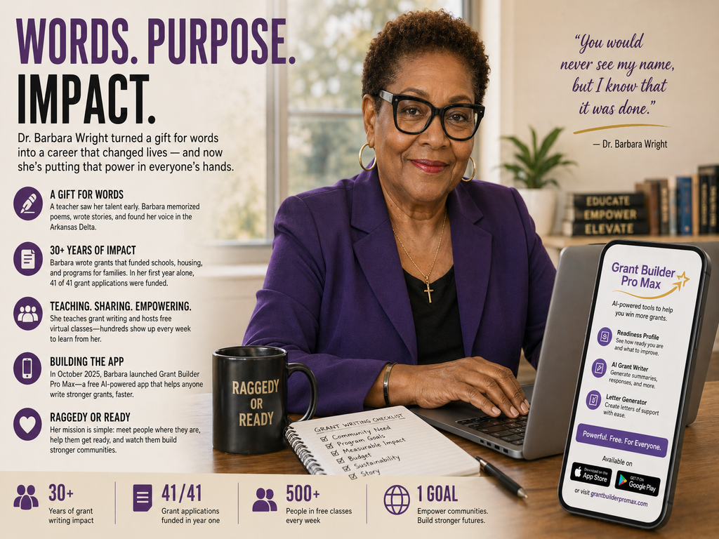 From the Arkansas Delta to the App Store: How Dr. Barbara Wright Built a Free AI Tool to Help Nonprofits Win Millions